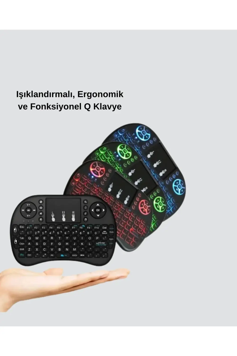 Aydınlatmalı Touchpad’li Q Klavye – Türkçe Karakterli USB Bağlant