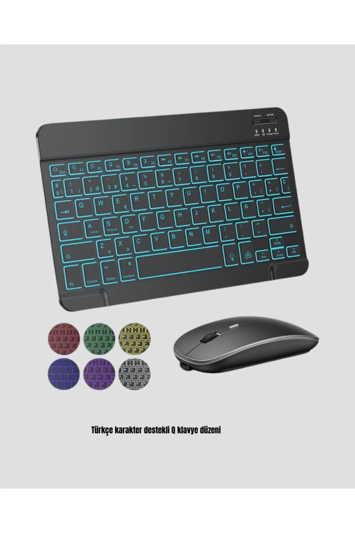Aydınlatmalı Türkçe Q RGB Klavye Sessiz ve Dayanıklı Tuş Takımı
