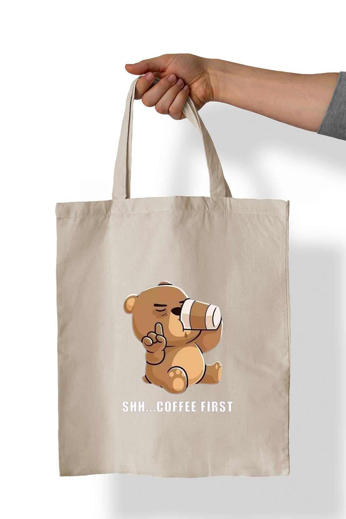 Remonz Ayi Kahve Baskili %100 Pamuk 35X38 Cm Bez Çanta