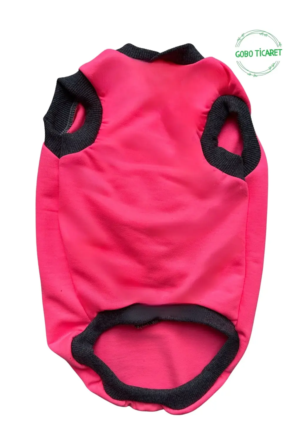 Ayıcık Aksesuarlı Fosforlu Pembe Kedi Köpek Kıyafeti Elbisesi Siy