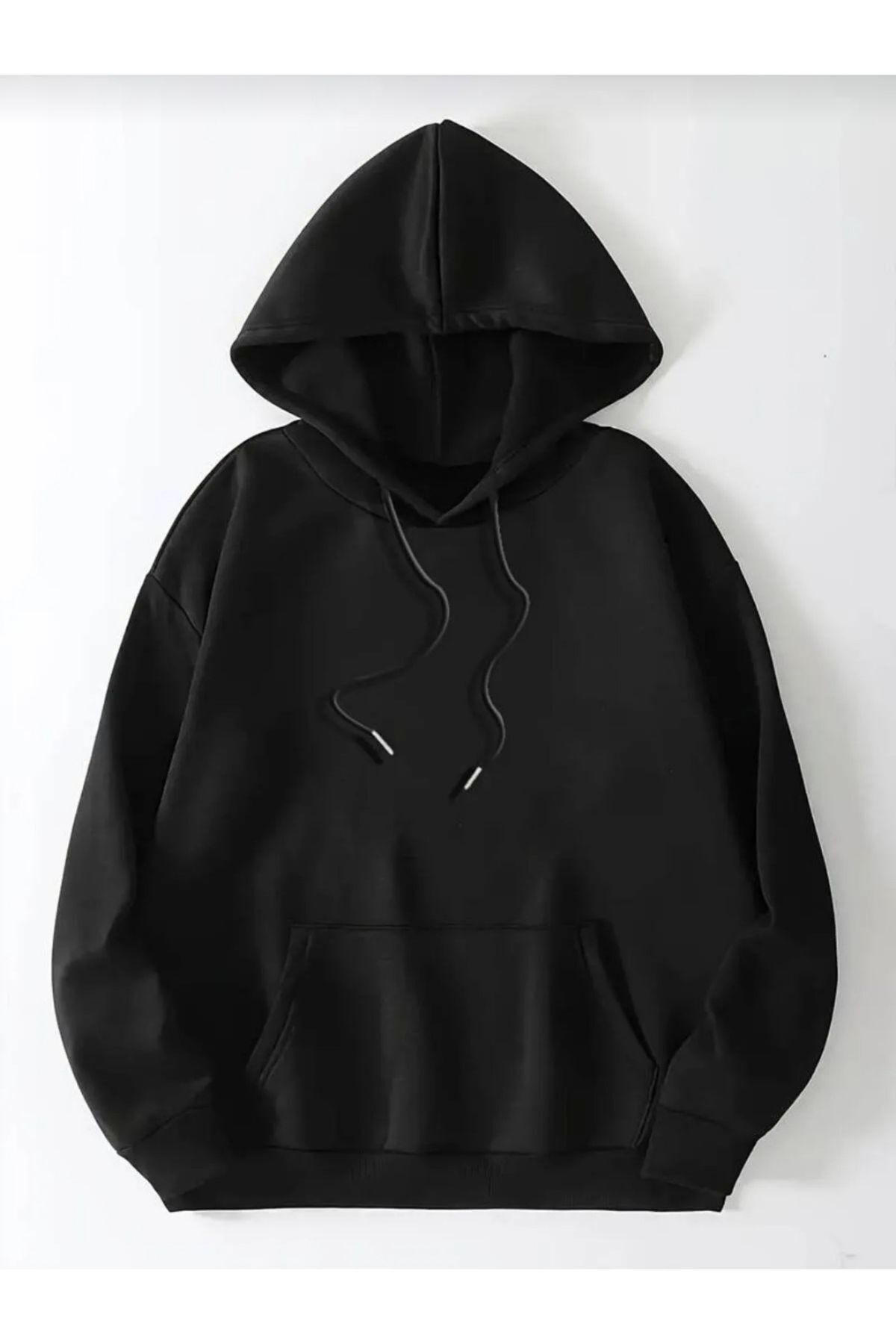 Ayıcık Basılı Oversize Unisex Kapüşonlu Kışlık Kalın Sweatshirt H