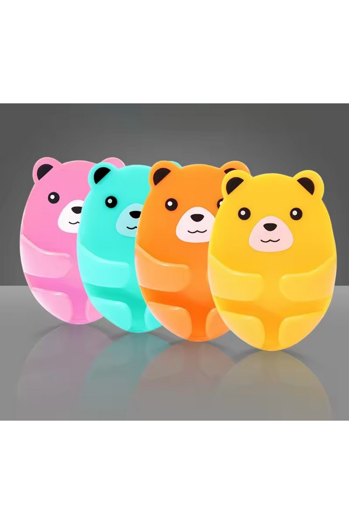 Ayıcık Desenli Kablo Fiş Tutucu Düzenleyici, 4 Adet, Fiş, Kablo, 