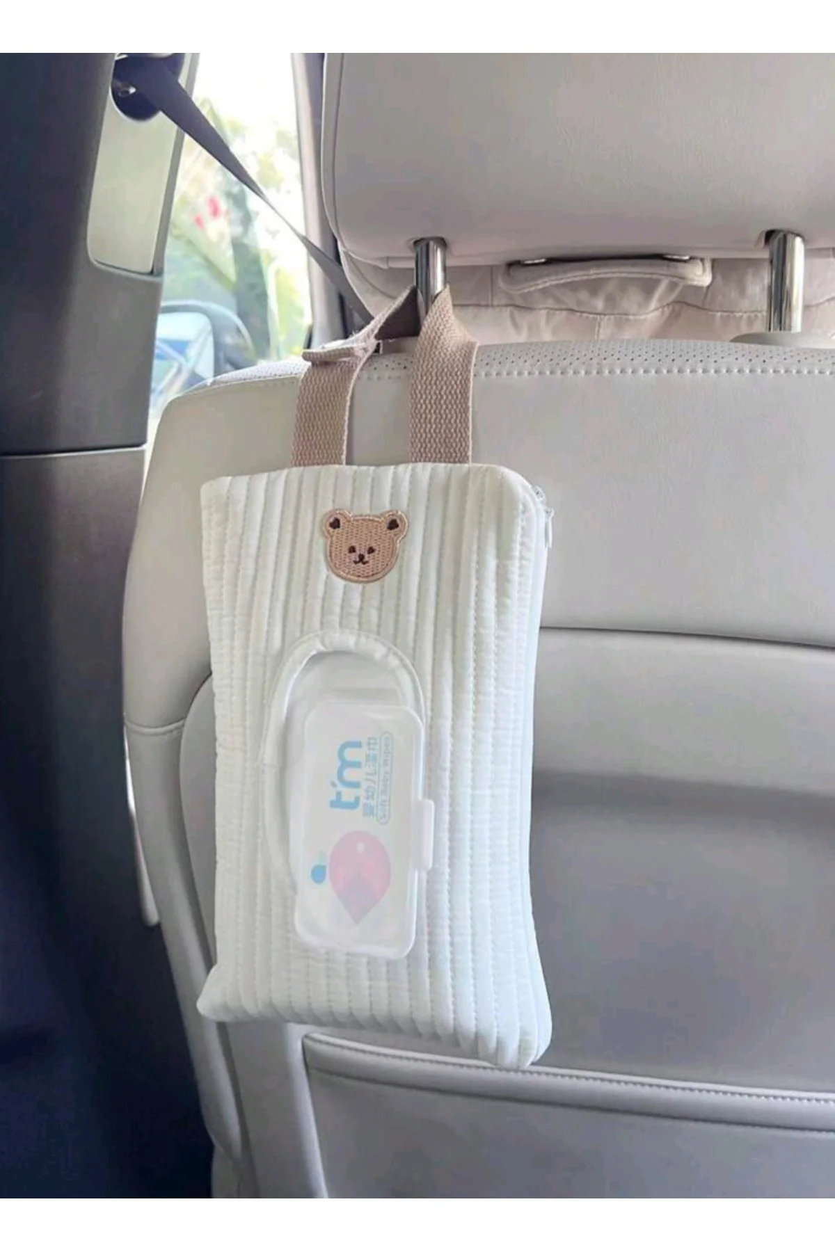 Ayicik Desenli Kumaş Bebek Islak Mendil Çantasi