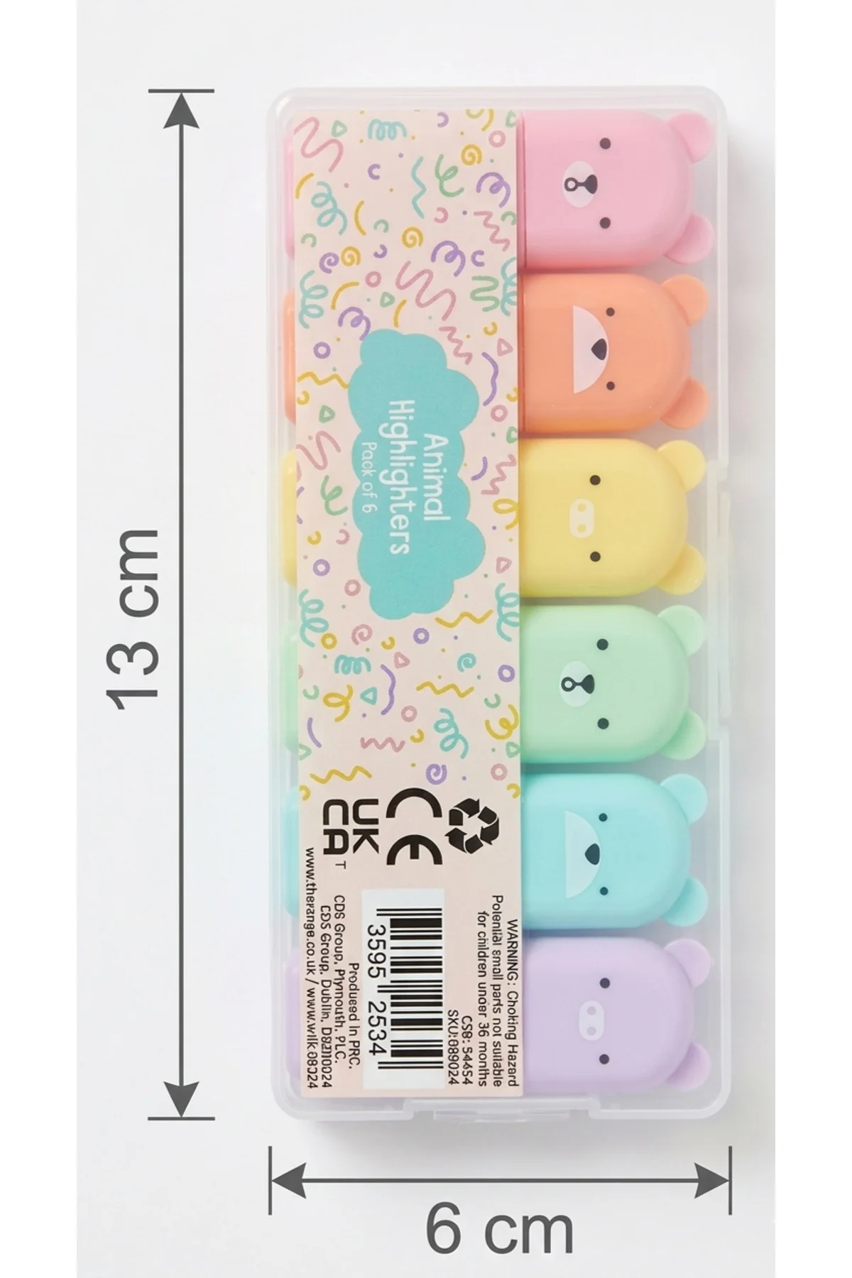 Ayıcık Figürlü 6'lı Minik Fosforlu Pastel Kalem Seti
