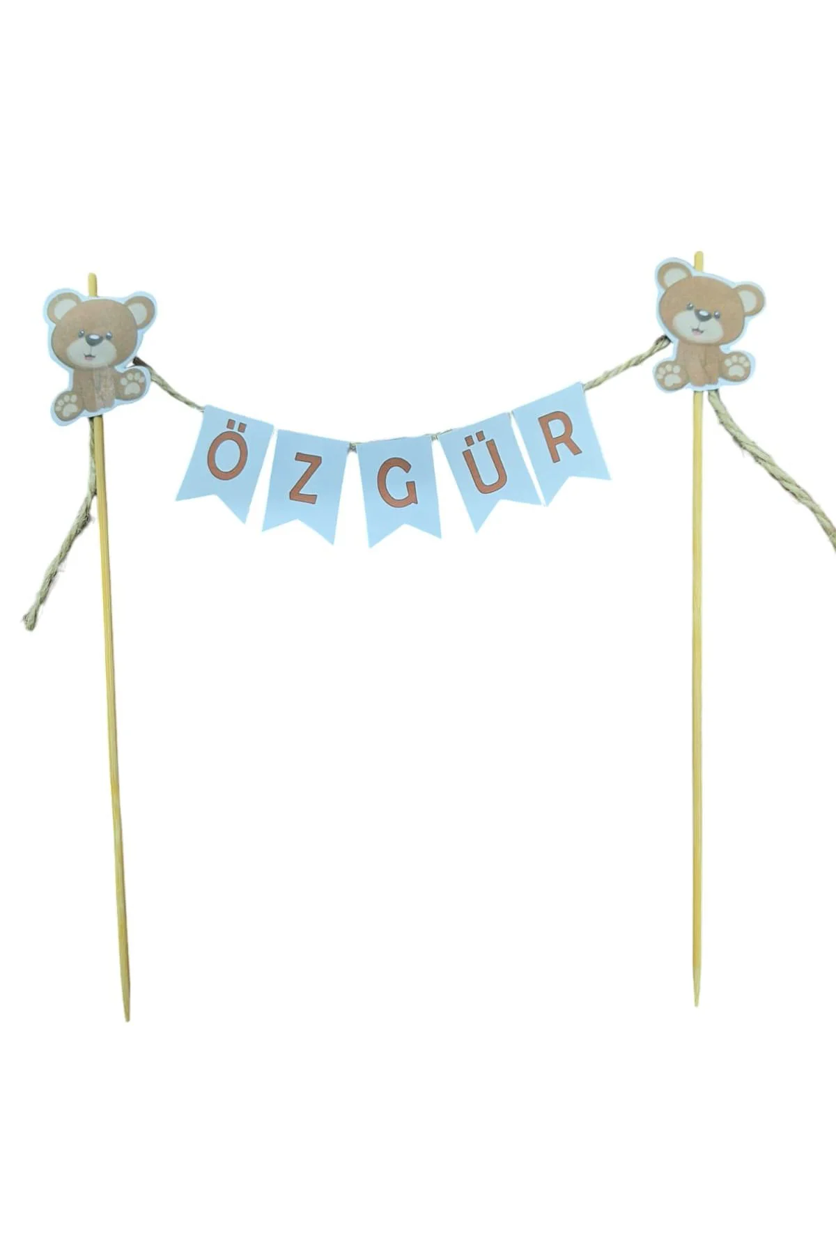 AYICIK KONSEPTLİ DOĞUM GÜNÜ İSİMLİ PASTA SÜSÜ FLEMASI