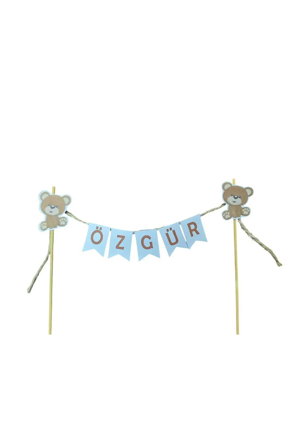 AYICIK KONSEPTLİ DOĞUM GÜNÜ İSİMLİ PASTA SÜSÜ FLEMASI