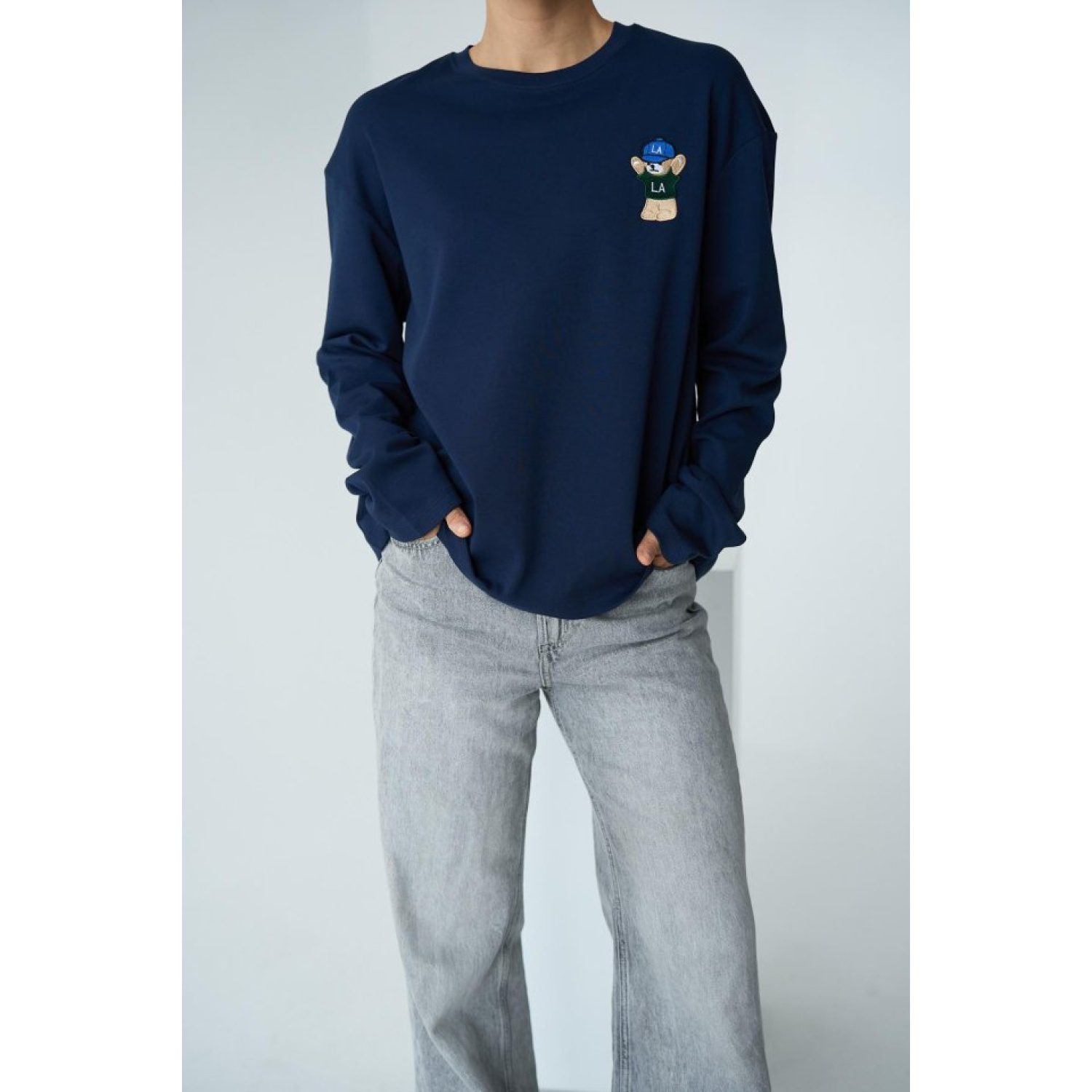 Ayıcık Nakışlı SweatShirt - Lacivert