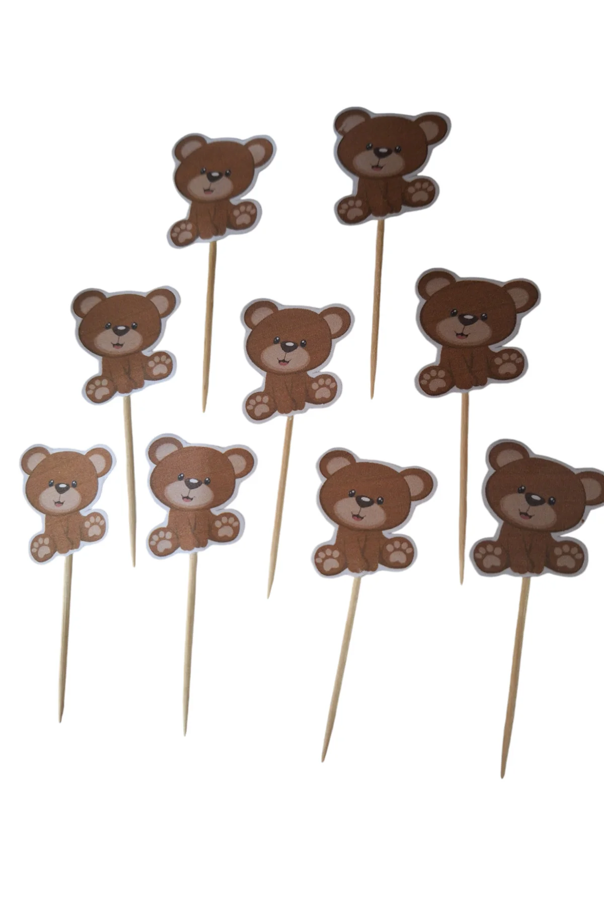 Ayıcık Temalı Kürdan Pasta Süsü,Cupkek 15 'li