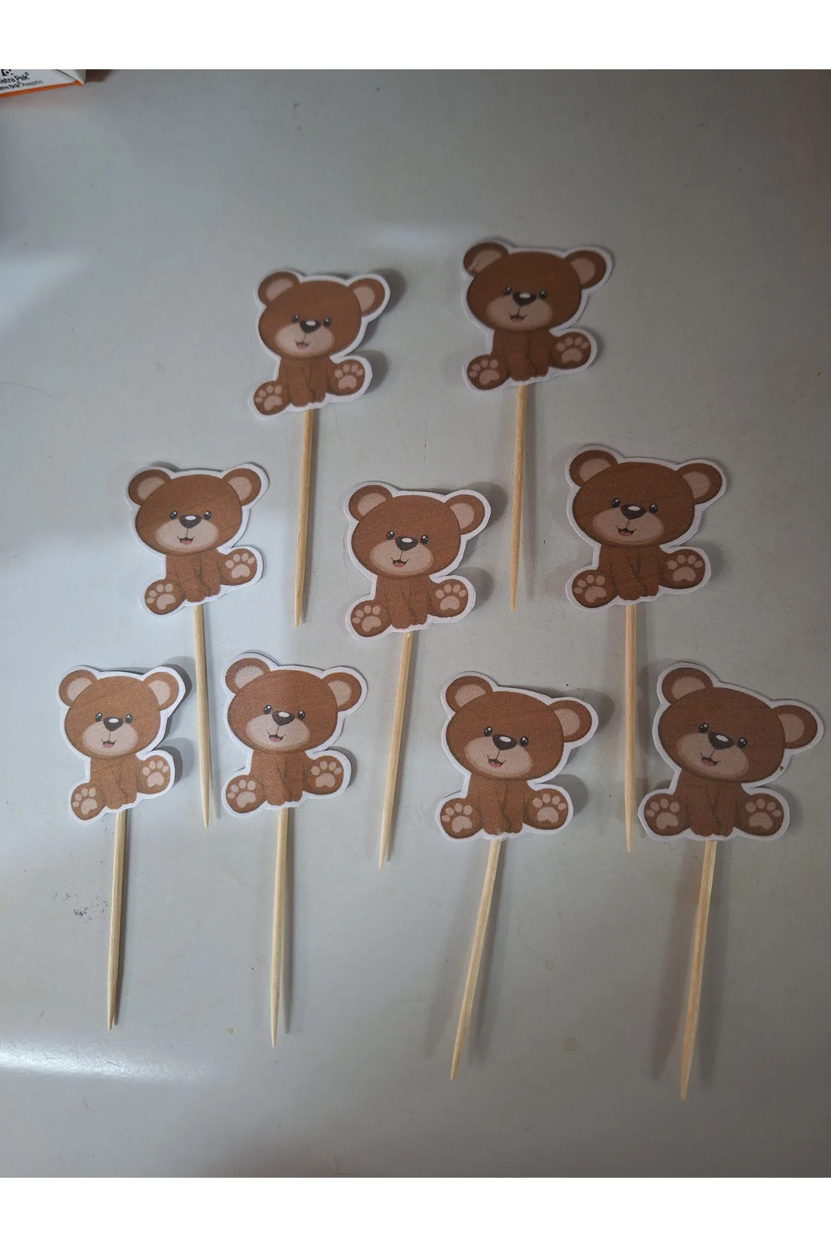 Ayıcık Temalı Kürdan Pasta Süsü,Cupkek 15 'li