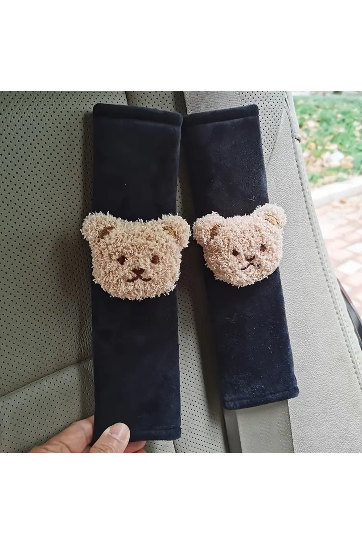 Dodemert Home Ayicikli Araba Koltuk Kemeri Kilifi & Yumuşak Polyester Omuz Koru