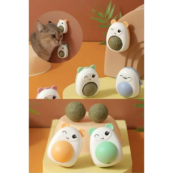 Ayıcıklı Kedi Otu Topu Yalama Oyuncağı