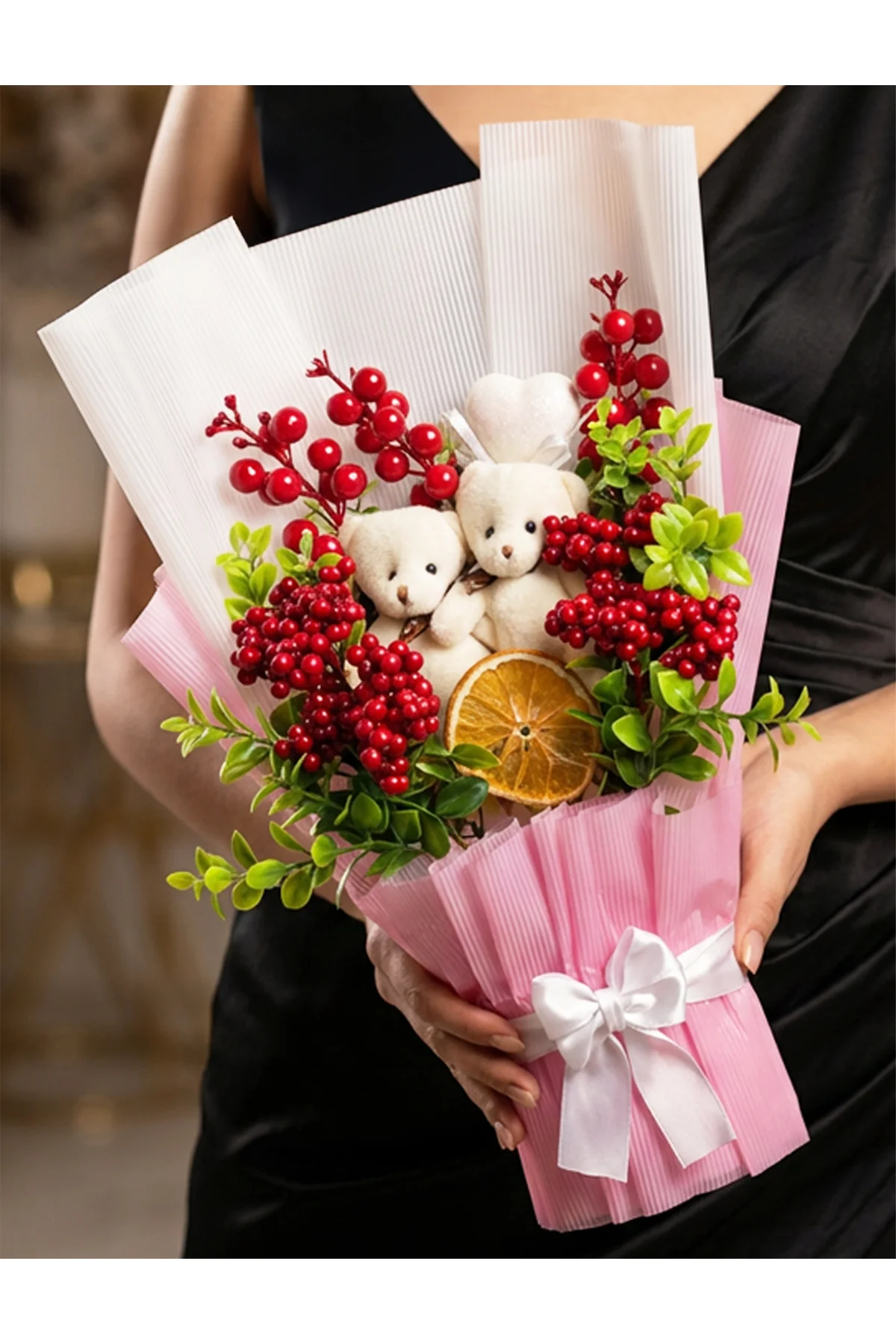 Ayıcıklı Kokina Buketi - Sevgiliye Hediye - Sevgiliye Kokina - Se