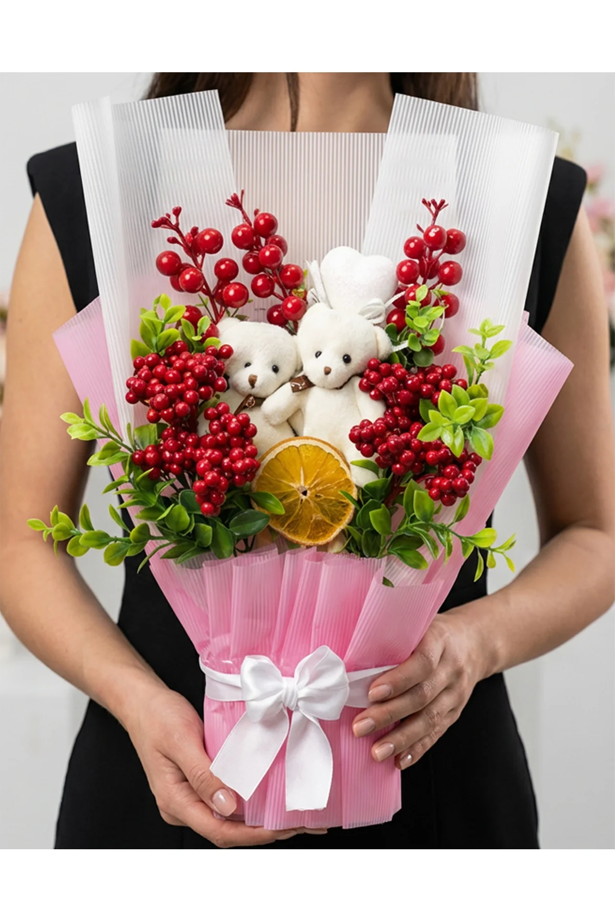 Ayıcıklı Kokina Buketi - Sevgiliye Hediye - Sevgiliye Kokina - Se