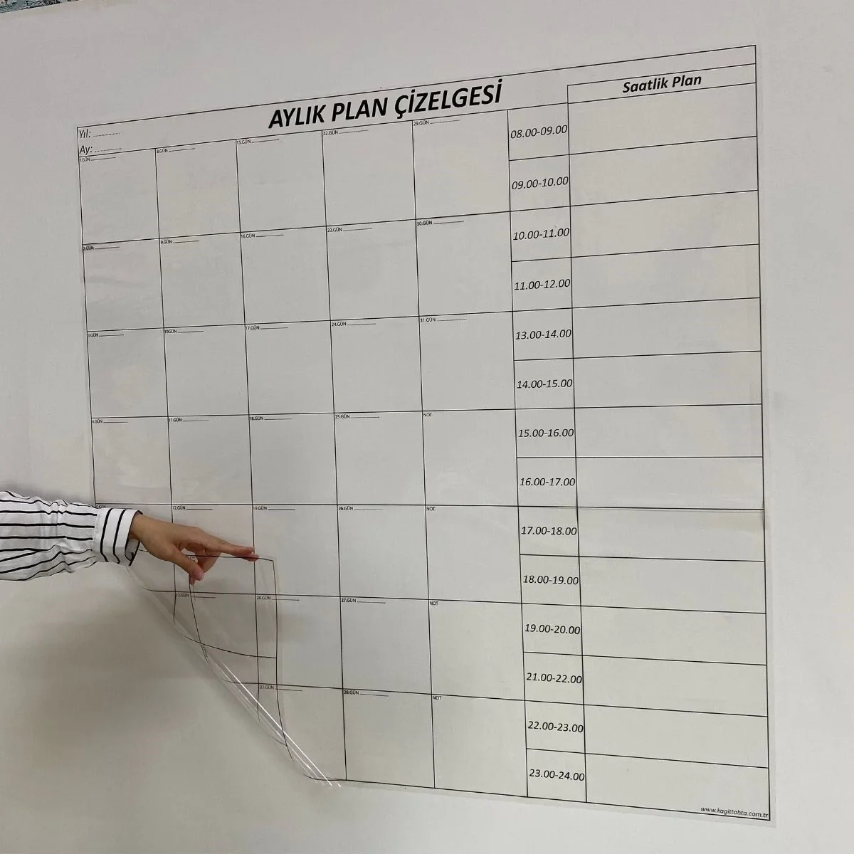Aylık Planlayıcı Manyetik Duvar Stickerı Takvim Plan Çizelgesi