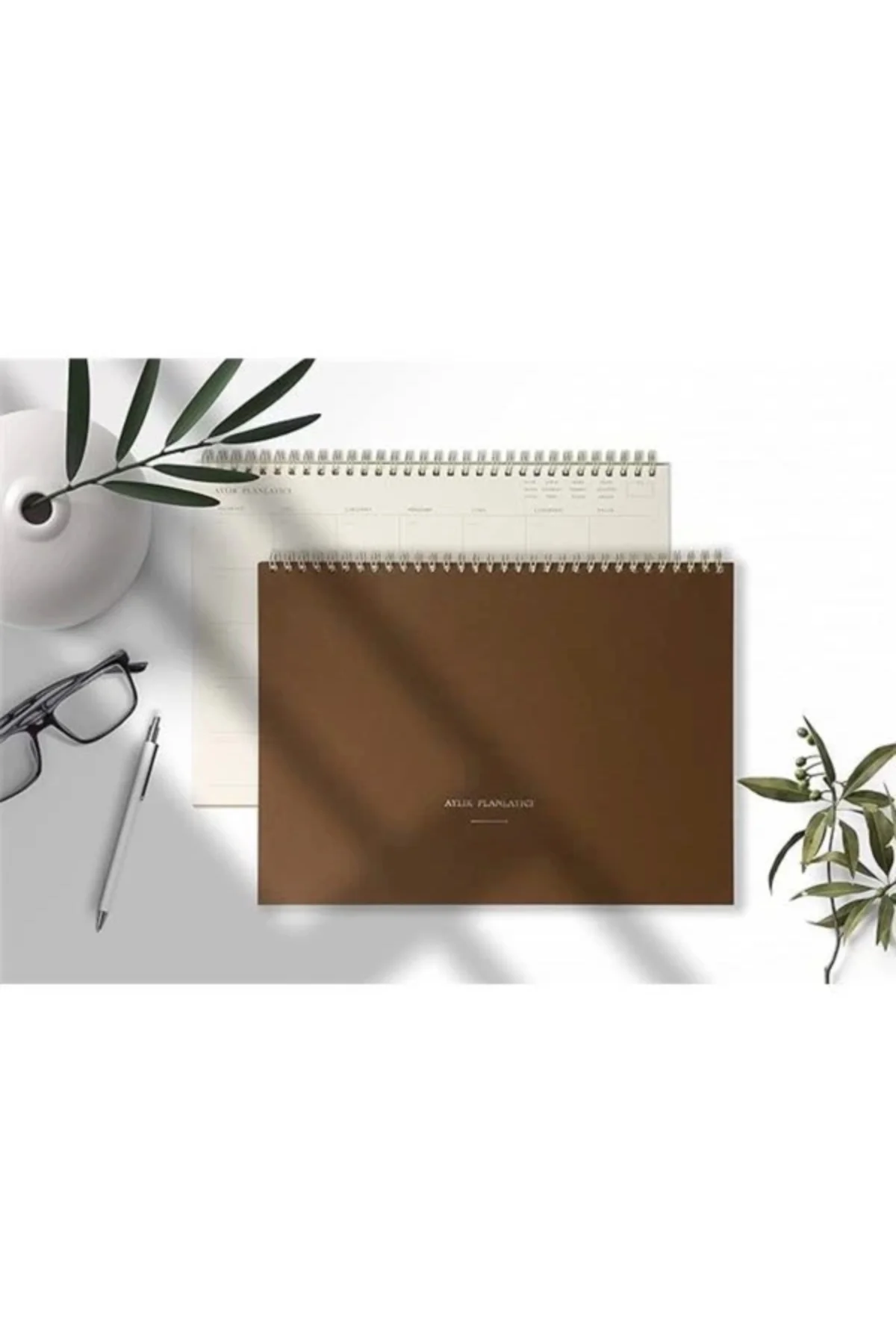 Aylık Spiralli Tarihsiz Planlayıcı 110gr Ivory Kağıt, 21x29.7 cm, 24 Yaprak, Boş