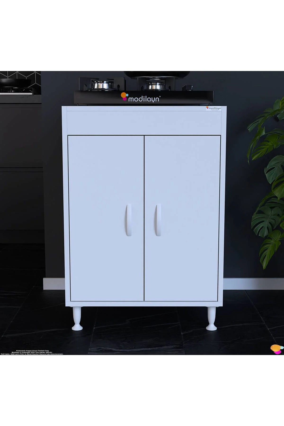 Aymen 60 cm 2 Kapaklı Mutfak Dolabı - Set Üstü Ocak Altı Seyyar R