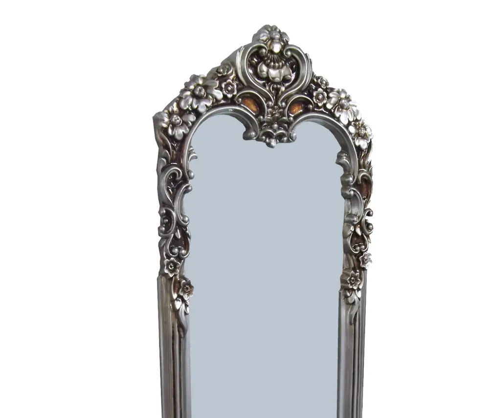 Ayna 13708 Boy OVAL POLYESTER Döküm Oyma Parlak GRİ ESKİTME Boya 