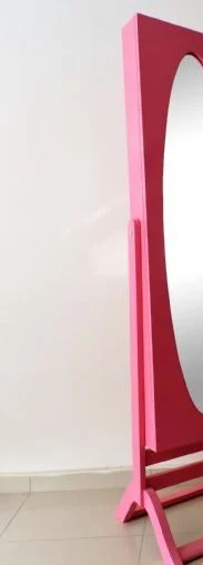 Ayna 17725 Takı Dolap Boy Ahşap Kayın-MDF gövde Parlak Koyu Pembe