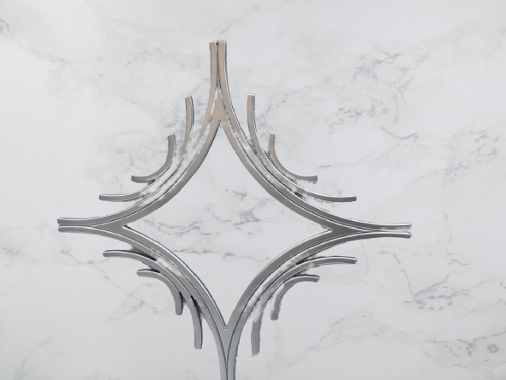 Ayna 18197 Cnc MODEL MDF kesim Modern tarz esteti çizgi gümüş GRİ