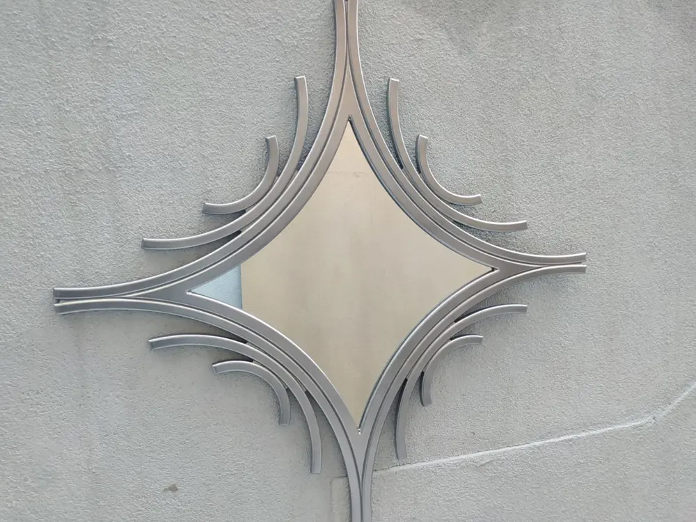 Ayna 18197 Cnc MODEL MDF kesim Modern tarz esteti çizgi gümüş GRİ