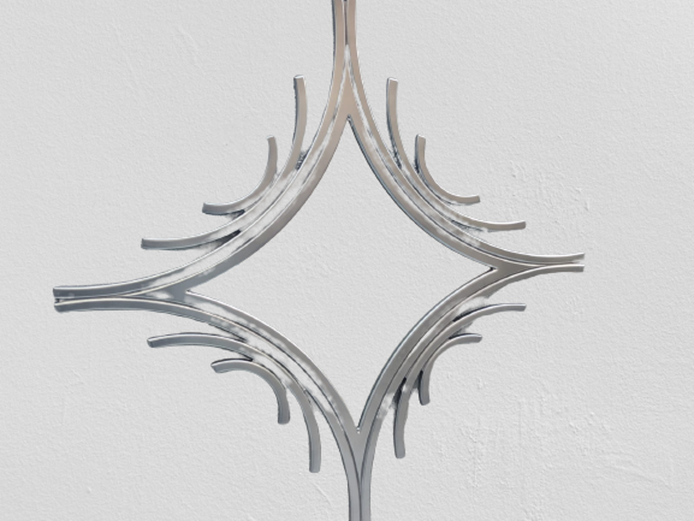 Ayna 18197 Cnc MODEL MDF kesim Modern tarz esteti çizgi gümüş GRİ