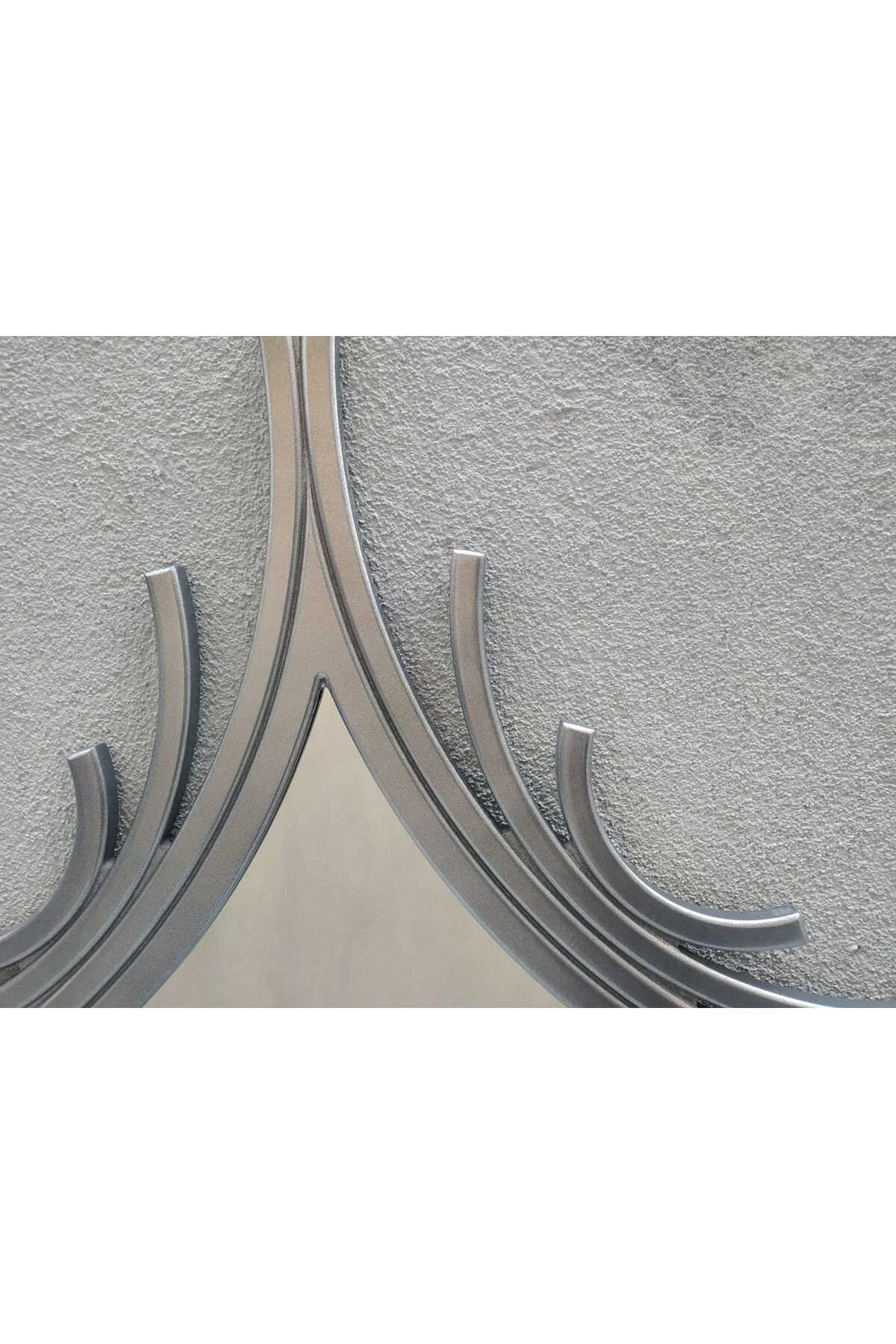 Ayna 18197 Cnc MODEL MDF kesim Modern tarz esteti çizgi gümüş GRİ renk.El yapım - Görsel 8