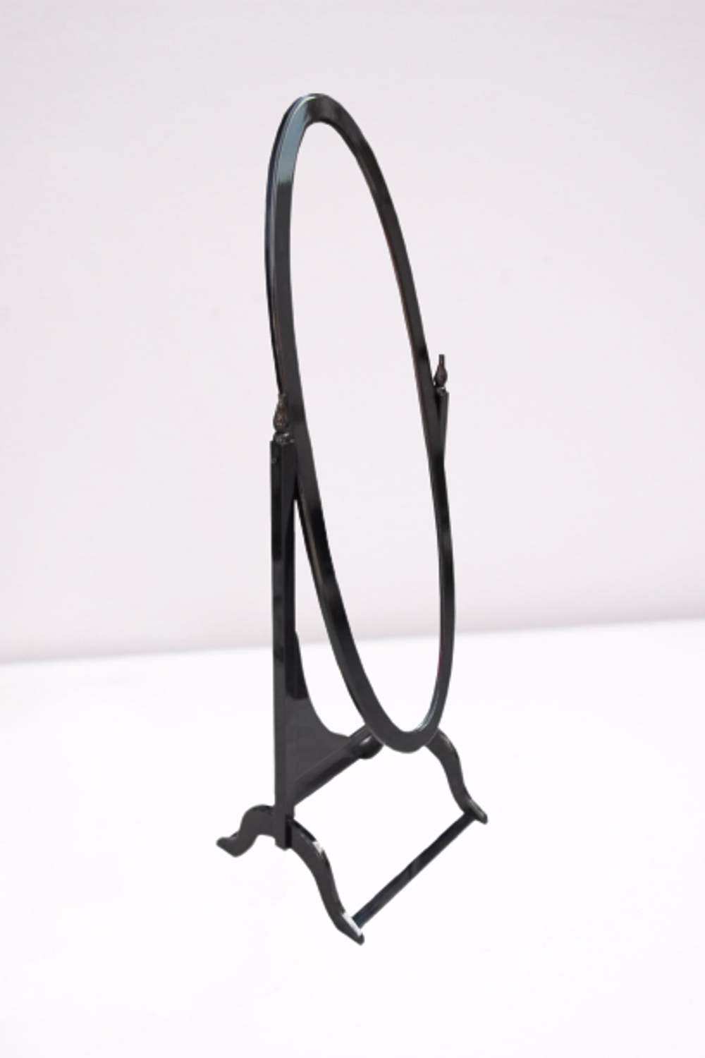 Ayna Boy 18069 Ahşap OVAL Kayın-MDF Parlak Siyah Nature Dekoratif