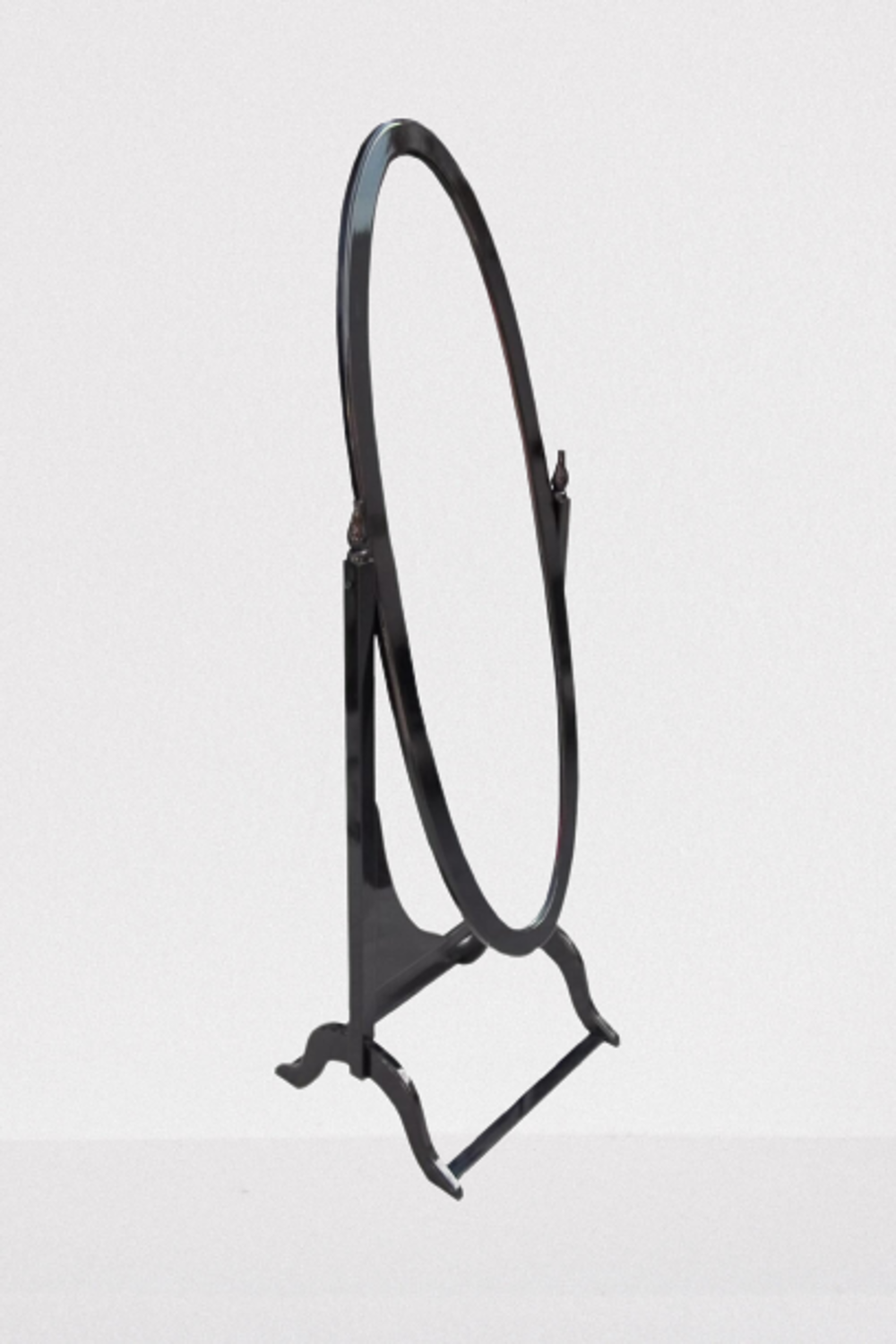 Ayna Boy 18069 Ahşap OVAL Kayın-MDF Parlak Siyah Nature Dekoratif