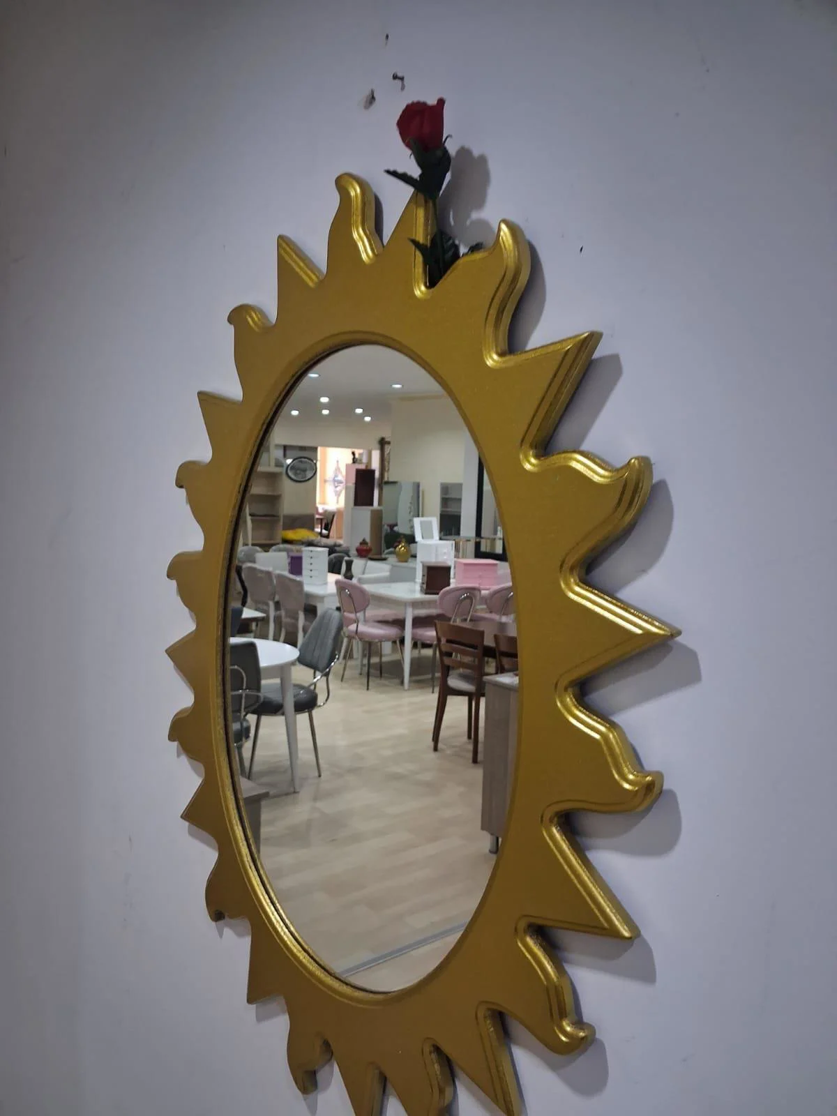 Ayna Güneş 90672 Model Parlak Gold Renk Kayın Torna Kutu Sevk El Ayna Güneş 90672 Model Parlak Gold Renk Kayın Torna Kutu Sevk El