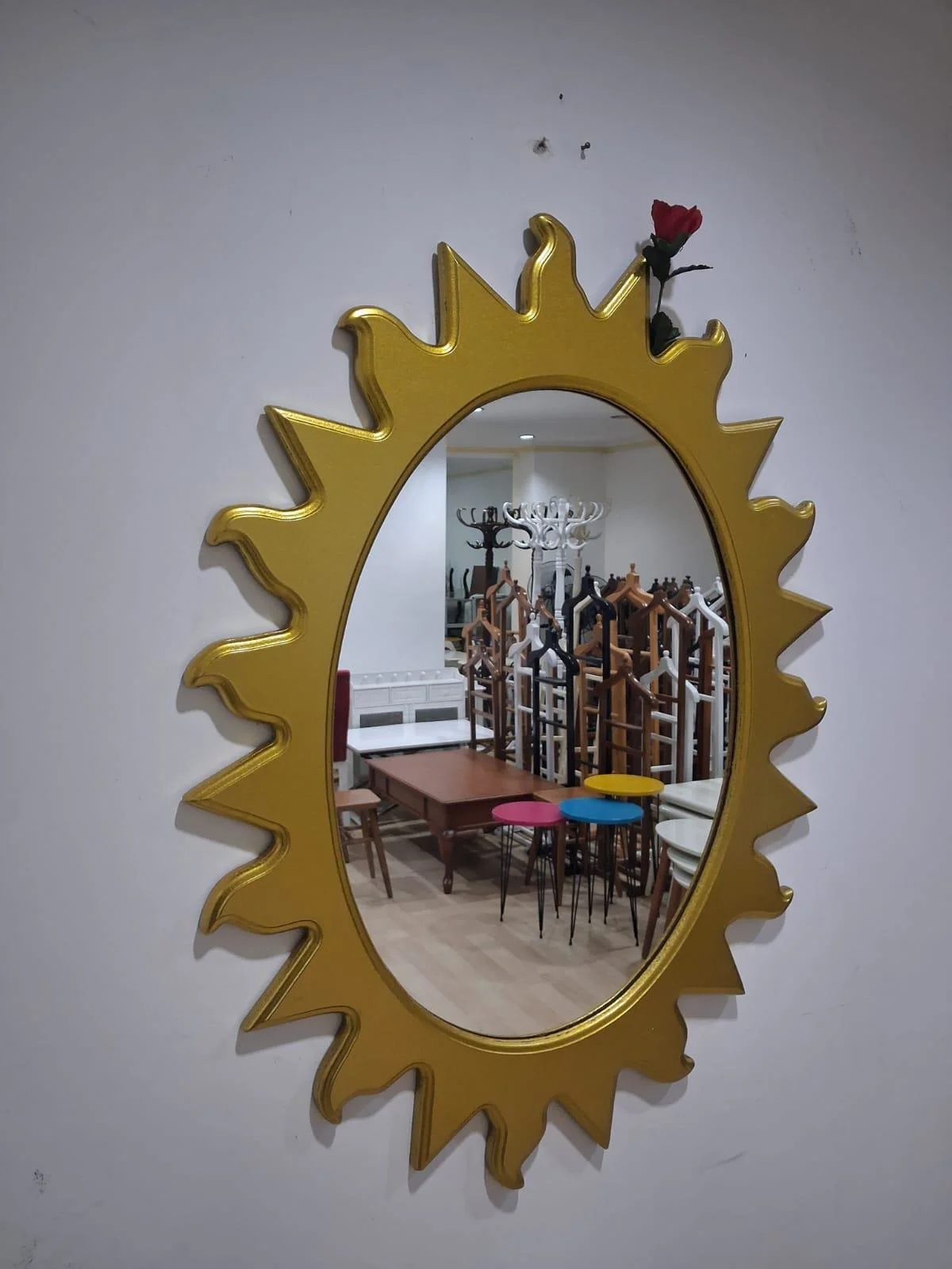 Ayna Güneş 90672 Model Parlak Gold Renk Kayın Torna Kutu Sevk El Ayna Güneş 90672 Model Parlak Gold Renk Kayın Torna Kutu Sevk El