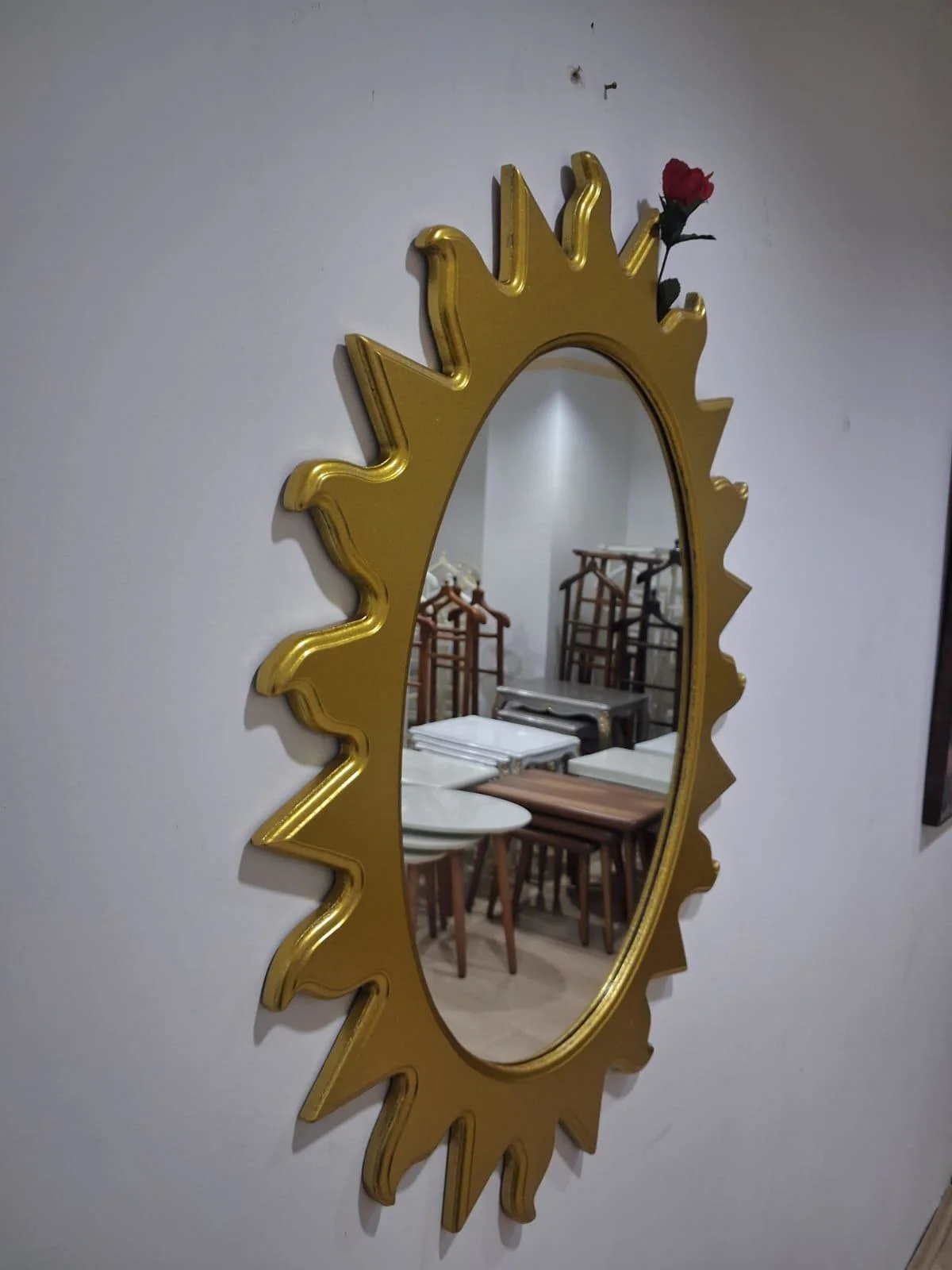Ayna Güneş 90672 Model Parlak Gold Renk Kayın Torna Kutu Sevk El Ayna Güneş 90672 Model Parlak Gold Renk Kayın Torna Kutu Sevk El