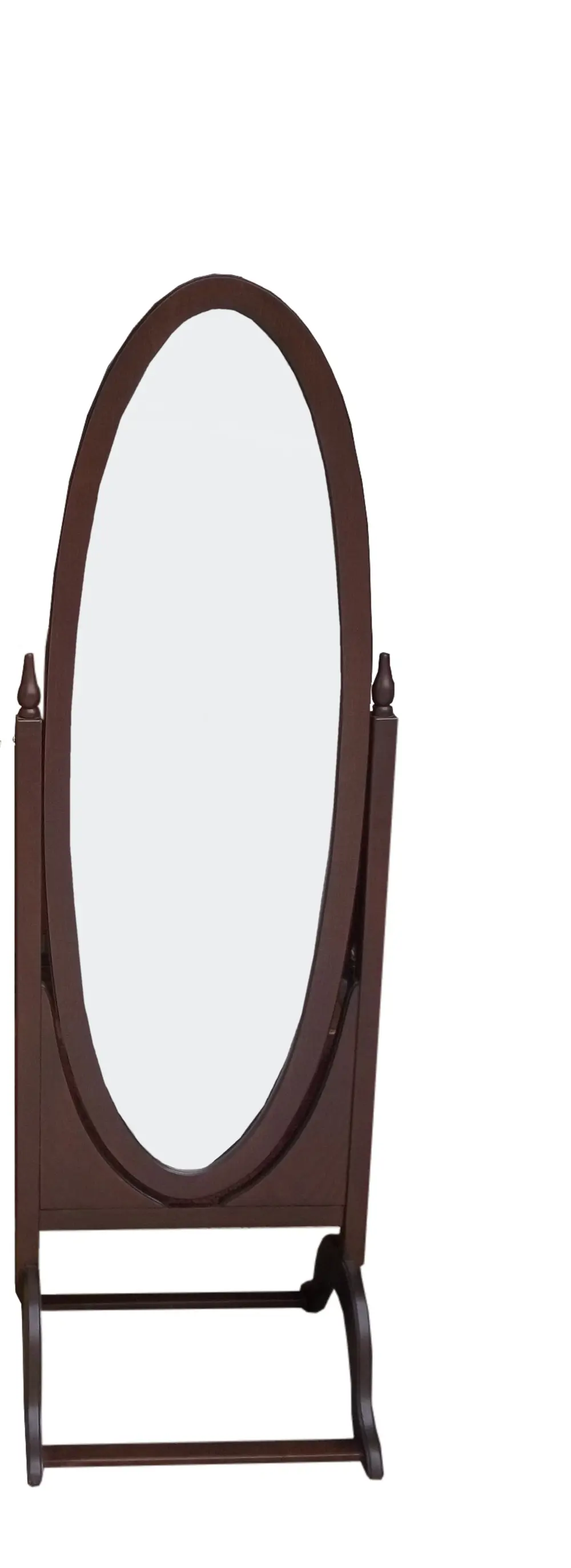 Ayna  Oval 17726 Ahşap Kayın MDF Gövde Parlak Ceviz Lake Ayna Kut