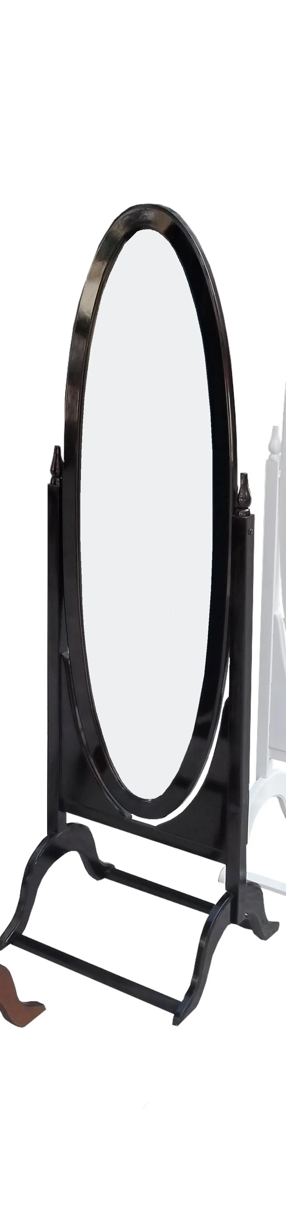 Ayna  Oval 17726 Ahşap Kayın MDF Gövde Parlak Ceviz Lake Ayna Kut