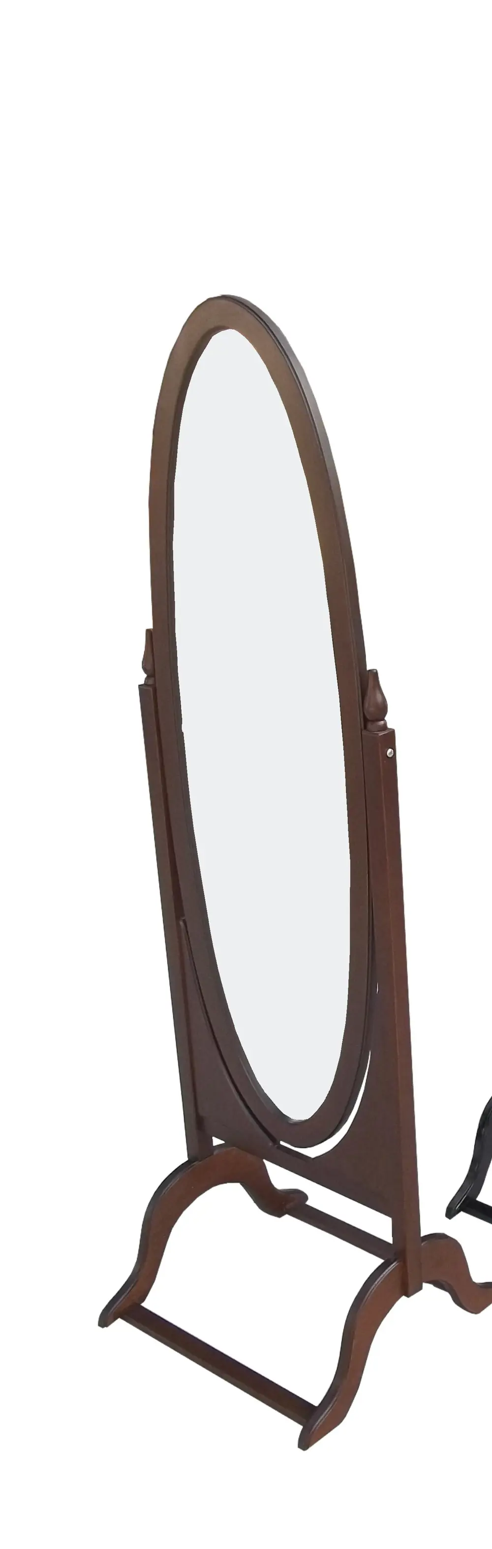 Ayna  Oval 17726 Ahşap Kayın MDF Gövde Parlak Ceviz Lake Ayna Kut