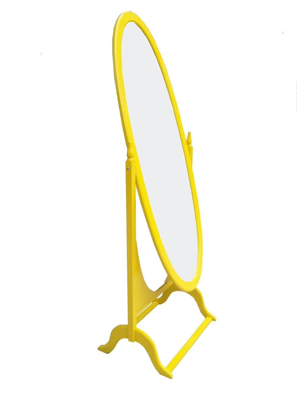 Ayna Oval 17969 Model Ahşap Kayın Ve MDF Parlak SARI Lake flotal 