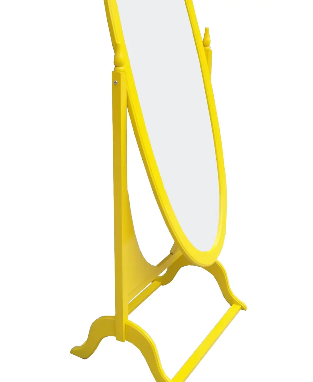 Ayna Oval 17969 Model Ahşap Kayın Ve MDF Parlak SARI Lake flotal 