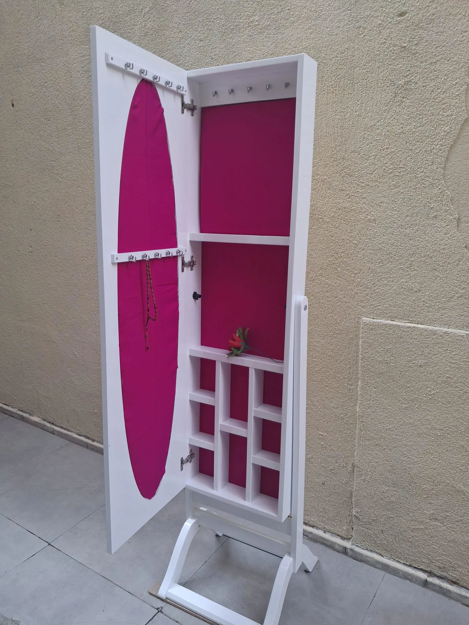 Ayna ST 17711 Takı Dolap Boy Ahşap Kayın-MDF gövde Parlak BEYAZ K