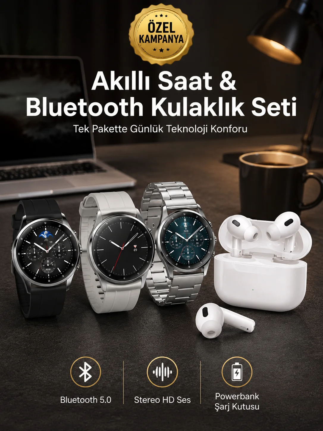 Aynalı Bluetooth Kulaklık Yeni Nesil Akıllı Saat Titreşimli Nabız Ölçer Spor Modları Aynalı Bluetooth Kulaklık Yeni Nesil Akıllı Saat Titreşimli Nabız Ölçer Spor Modları