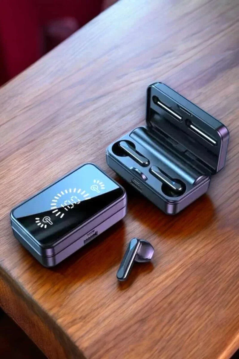 Aynalı Bluetooth Kulaklık Telefon Standlı Dijital Göstergeli - Süper Bass ve IPX5 Su Dayanıklı 5-6 Günlük Pil