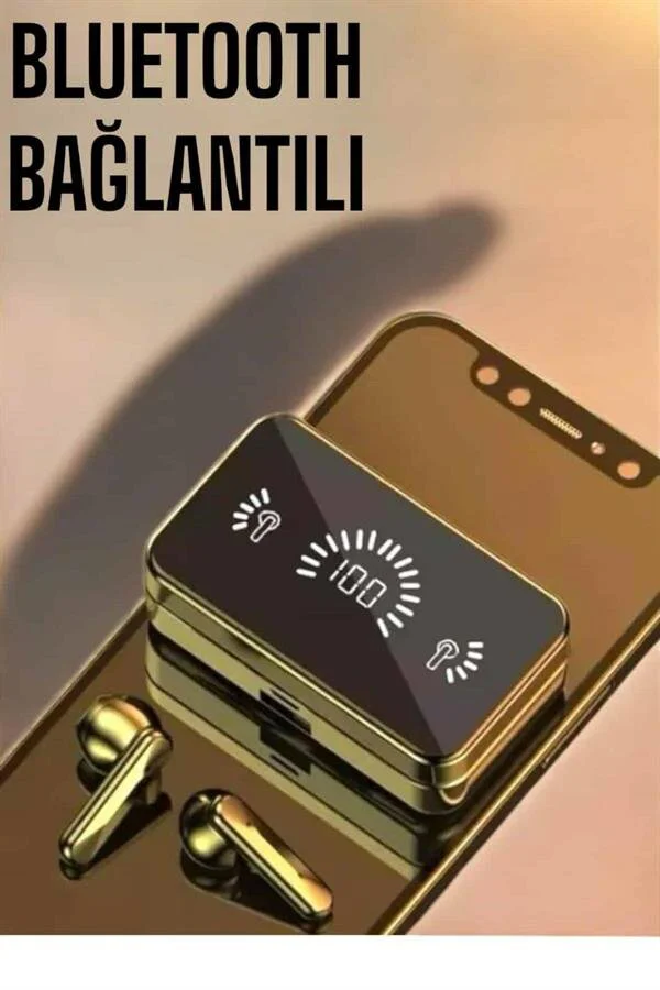 Aynalı Bluetooth Kulaklık - Dijital Göstergeli Telefon Standlı, IPX5 Suya Dayanıklı, 5-6 Gün Pil Ömrü
