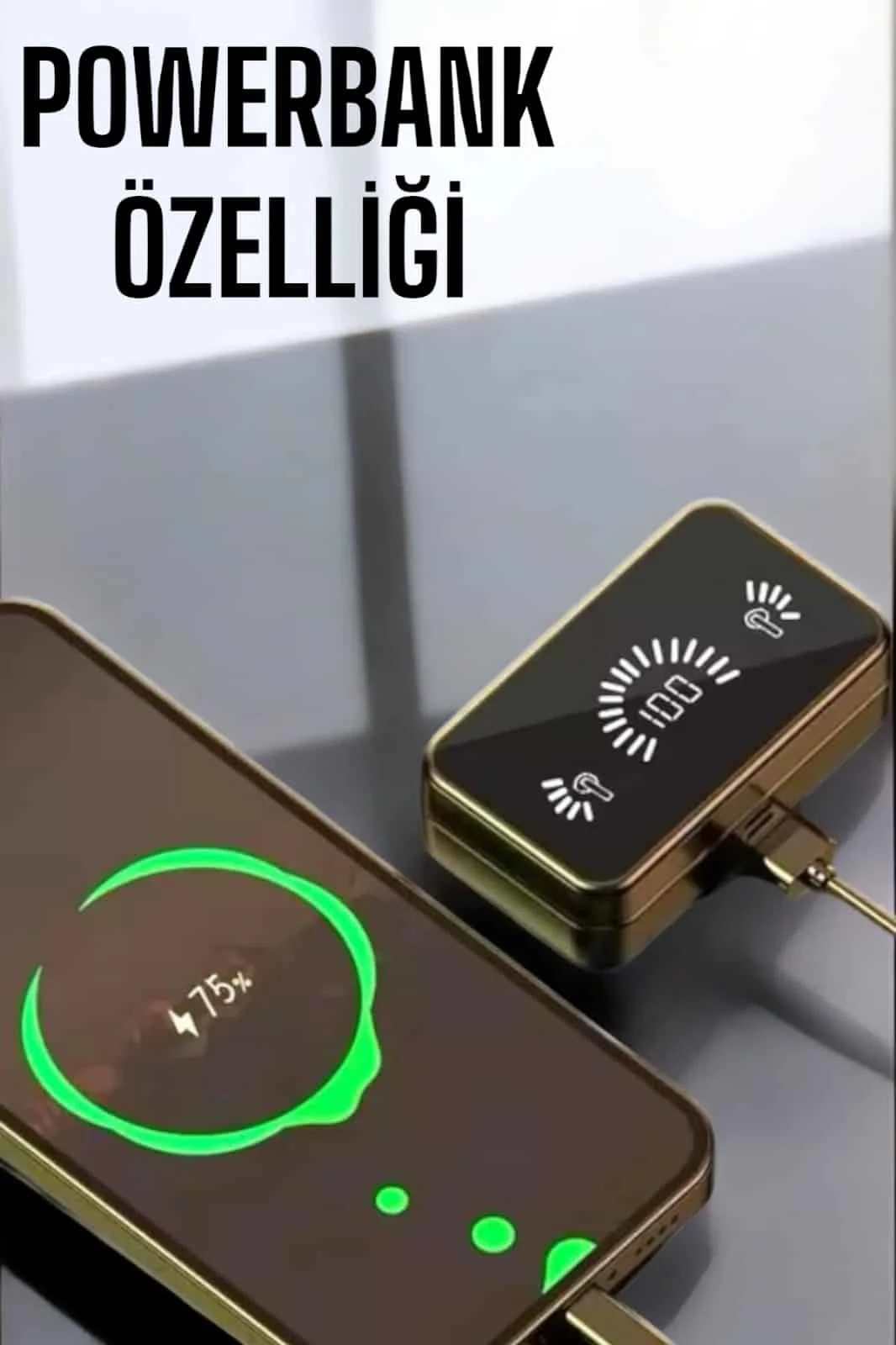 Aynalı Bluetooth Kulaklık Telefon Standlı Dijital Göstergeli Aynalı Bluetooth Kulaklık Telefon Standlı Dijital Göstergeli