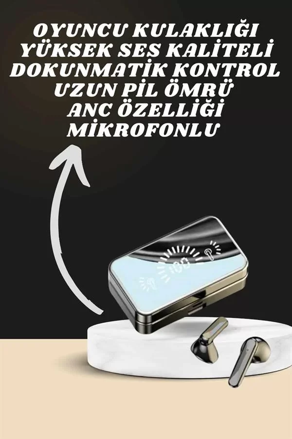 Aynalı Bluetooth Kulaklık ve 7 Kordonlu Akıllı Saat Dijital Göstergeli Uzun Pil Ömrü - Lisinya