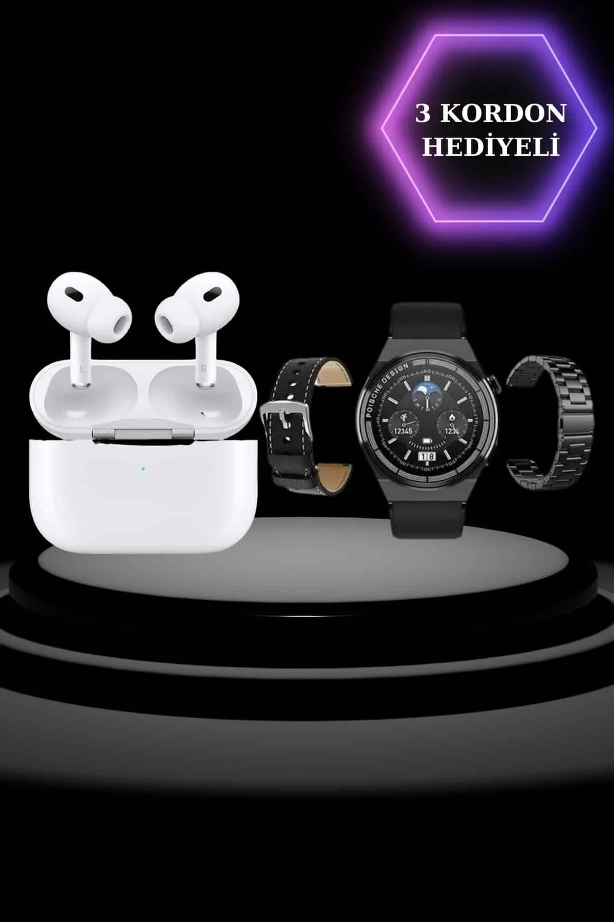 Aynalı Bluetooth Kulaklık Yeni Nesil Akıllı Saat Titreşimli Nabız Ölçer Spor Modları