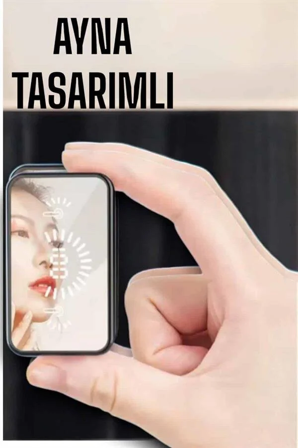 Aynalı Bluetooth Kulaklık - Dijital Göstergeli Telefon Standlı, IPX5 Suya Dayanıklı, 5-6 Gün Pil Ömrü