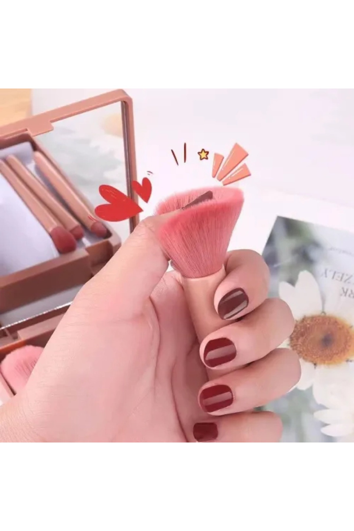 Belle Aynalı Makyaj Fırçası Seti