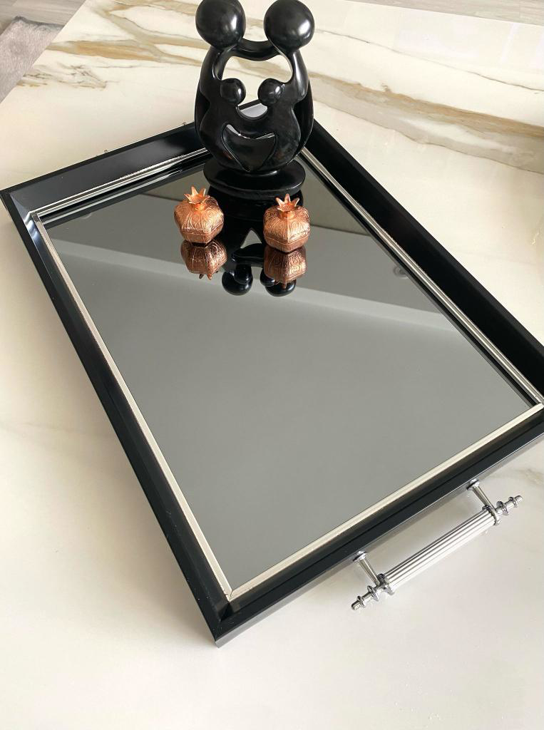 Mirsa Global Aynalı Tepsi,Lüks Çay Tepsisi,Sunum Tepsisi,Nişan Tepsisi,Çay Kah