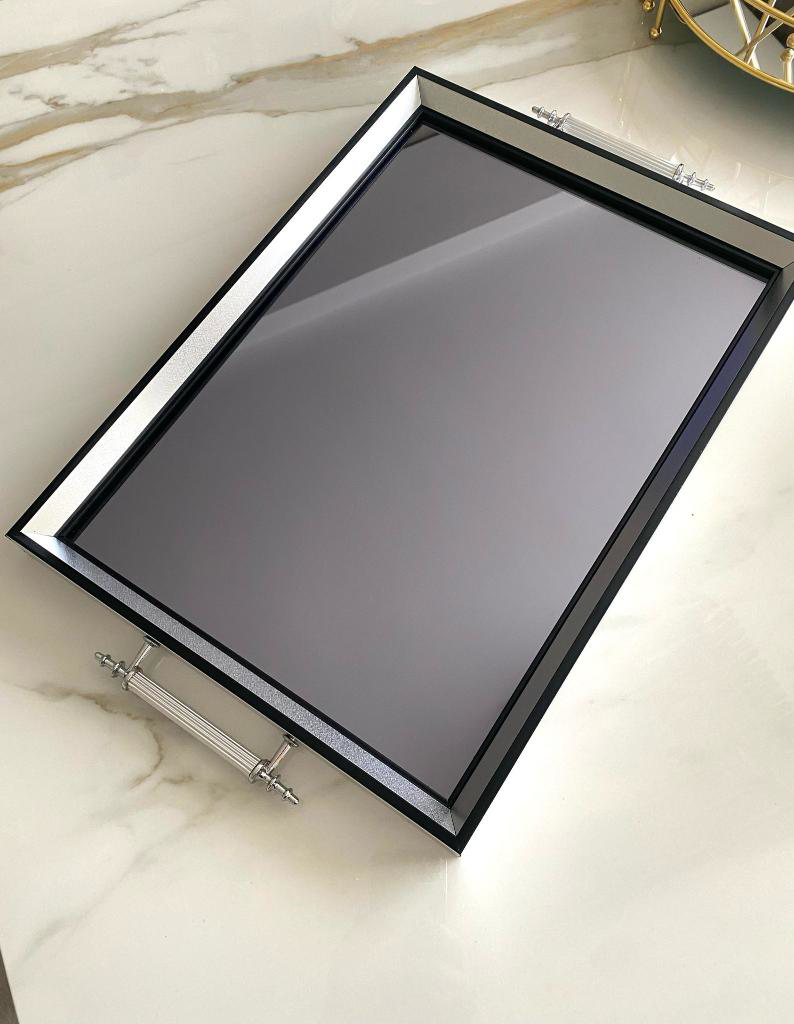 Mirsa Global Aynalı Tepsi,Lüks Çay Tepsisi,Sunum Tepsisi,Nişan Tepsisi,Çay Kah