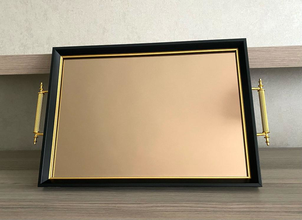 Mirsa Global Aynalı Tepsi,Lüks Çay Tepsisi,Sunum Tepsisi,Nişan Tepsisi,Çay Kah