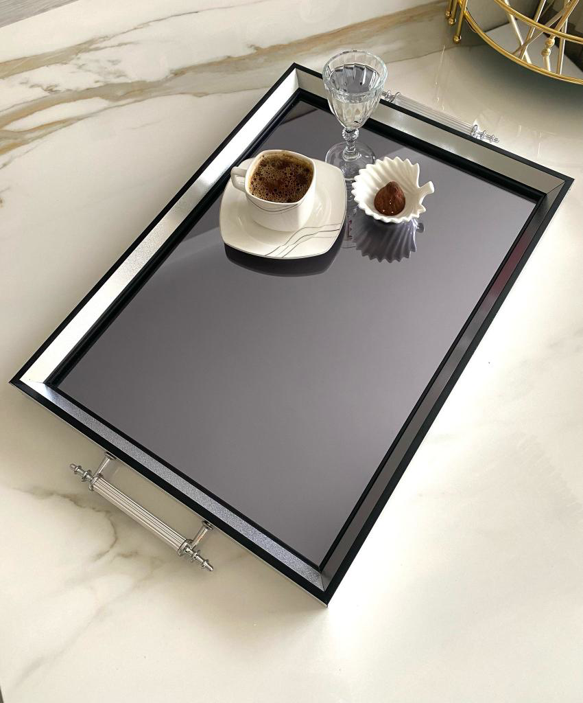 Mirsa Global Aynalı Tepsi,Lüks Çay Tepsisi,Sunum Tepsisi,Nişan Tepsisi,Çay Kah