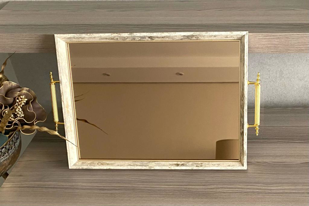 Mirsa Global Aynalı Tepsi,Lüks Çay Tepsisi,Sunum Tepsisi,Nişan Tepsisi,Çay Kah